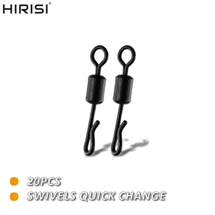 Émerillons acier inox 20 pièces Hirisi pour montages carpe - émerillons rapides qualité supérieure