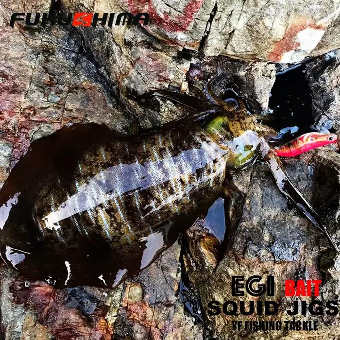 Leurre calmar FUKUSHIMA 21g avec queue luminescente - Appât egi pour pêche au calmar et poulpe depuis bateau