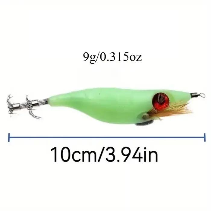 Leurre souple lumineux pour calmar et seiche, 7 leurres fluo pêche en mer 10 cm