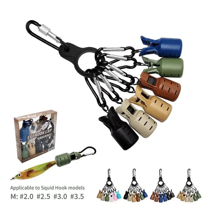 Kit 6 pièces protecteurs hameçons leurres calmar poulpe - Squid jig bait protector avec mousqueton