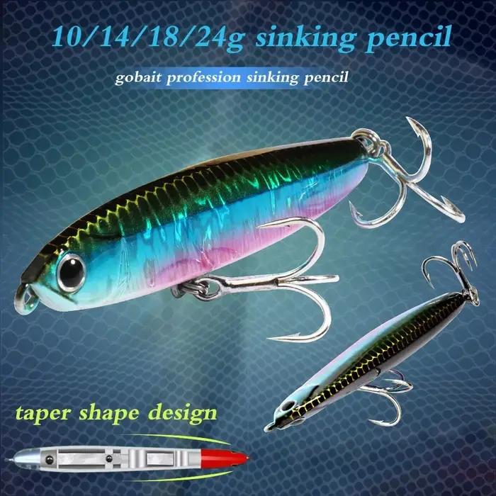 Leurre de pêche GOBAIT Pencil Sinking, leurre minnow plopper 8cm 10cm 10g à 24g pour la