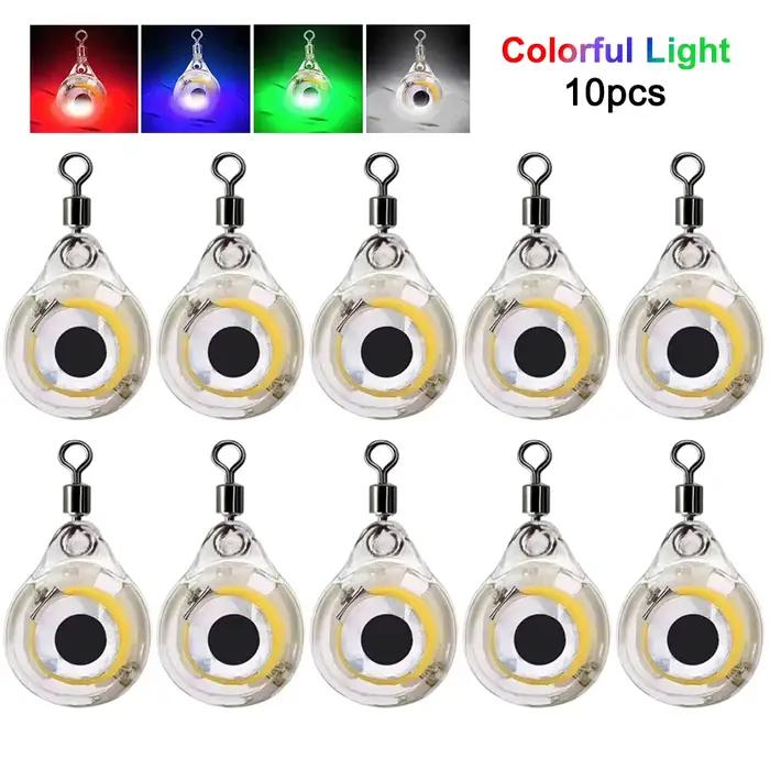 10 lampes LED sous-marines pour attirer calamar et poisson, lumière profonde appât lumineux pêche