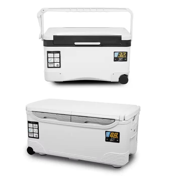 Glacière pêche 10L à 48L boîte rangement équipement aérations portables conservation poissons frais