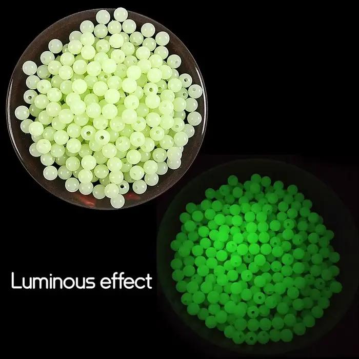Perles lumineuses 4mm-6mm pour pêche de nuit - 100 billes fluorescentes pour montages