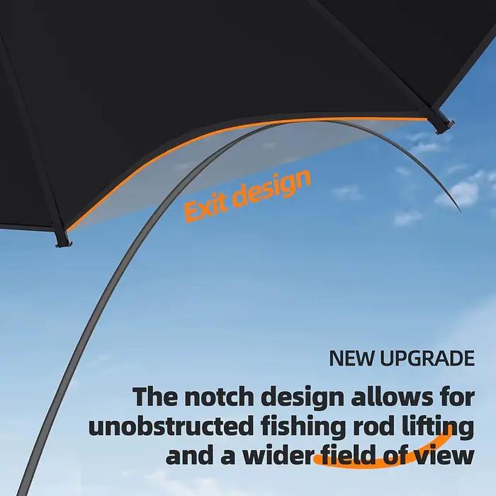 Parapluie pêche perche aléatoire colle noire épaissie 360° réglable acier inox ressort housse
