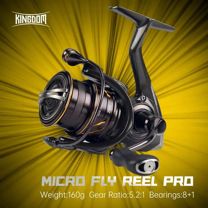 Moulinet Spinning Ultraléger Kingdom Micro Fly Pro - 8+1 Roulements Étanches 160g 8KG Drag