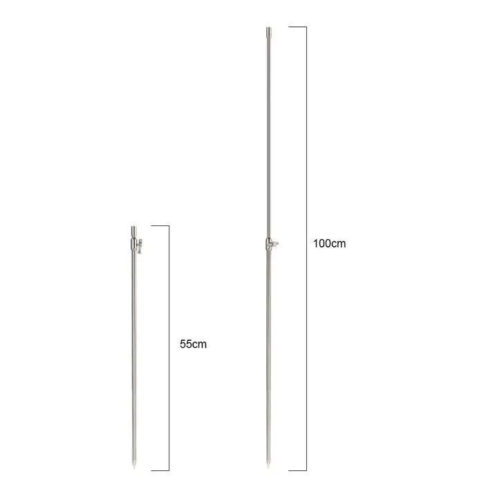 Support de canne télescopique inox portable 55-100cm pour alarmes de pêche à la carpe - Accessoire pratique