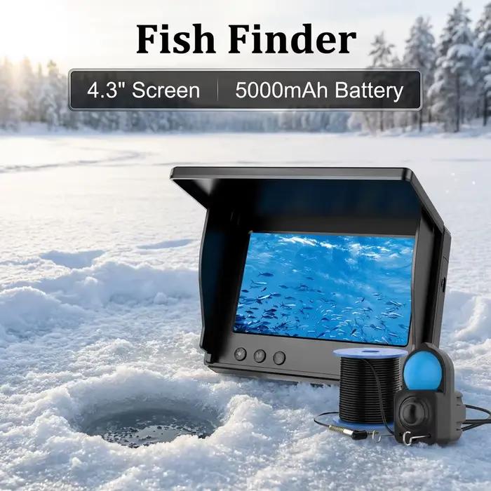 Caméra pêche sous-marine portable 4.3 pouces HD vision nocturne détecteur poissons lac bateau glace