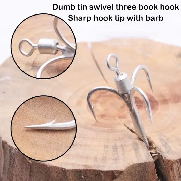 Pack de 5 hameçons triples avec palette spinner pour leurres pêche mer - Kit appâts carnassiers