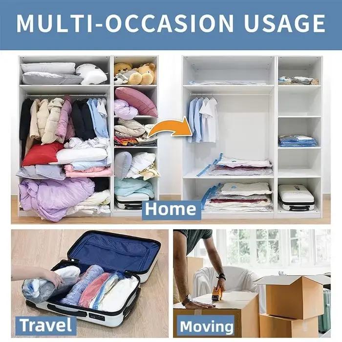 Sacs de Compression Sous Vide Pliable pour Stockage Étanche et Hermétique pour Vêtements et Literie Occasions Spéciales Voyage
