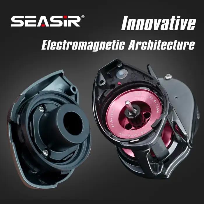 Moulinet de pêche baitcasting SEASIR DCAST DC à contrôle numérique, frein puissant 8,5kg et roulements 7+1