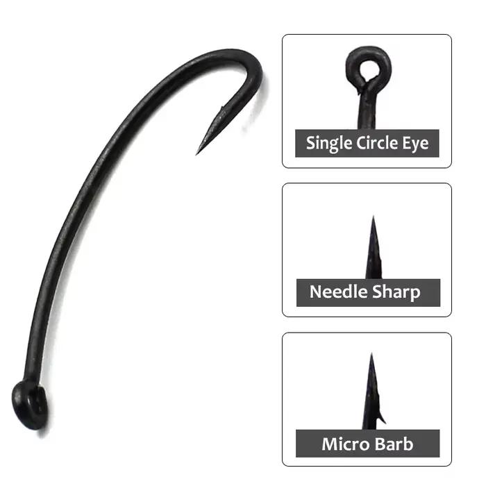 Hameçons longue tige 20PCS pour carpe avec revêtement téflon - Accroche robuste pour montage chod rig