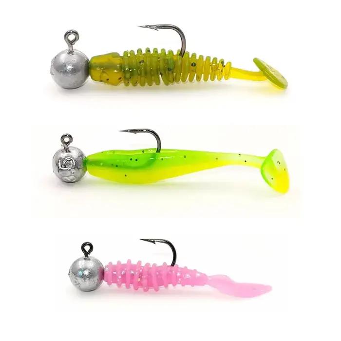 Hameçons Mini Jig Head OUTKIT 10 pièces pour truite et poisson de roche - Tête exposée avec leurres souples